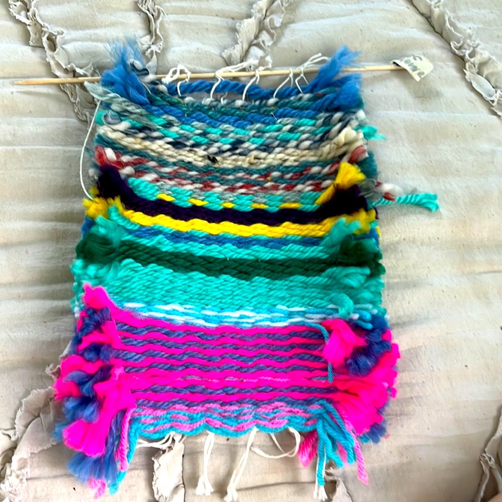 hand-made rainbow weave
